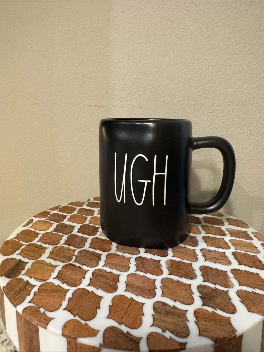 Rae Dunn Black 'UGH' Ceramic Coffee Mug - Matte Black